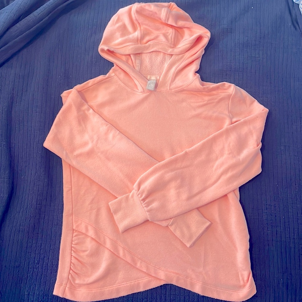 Athleta Girls M Coral super soft Hoodie Sweatshirt